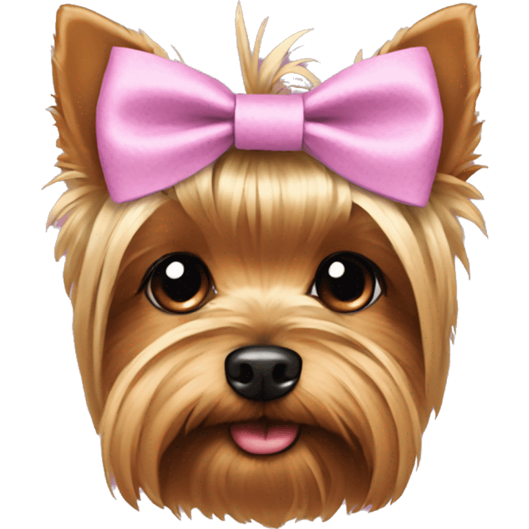 Yorkie with a bow emoji