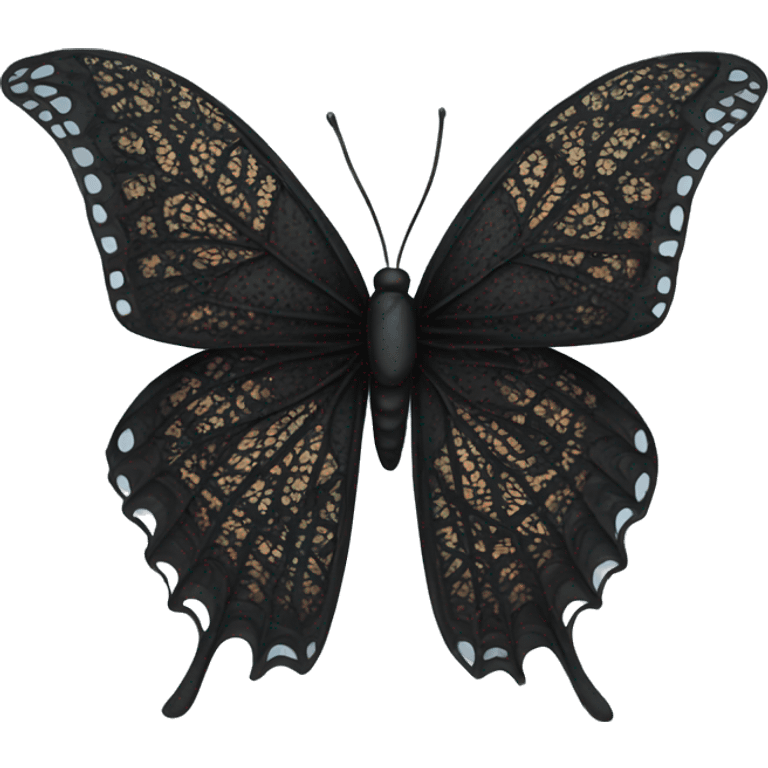 Black lace butterfly emoji