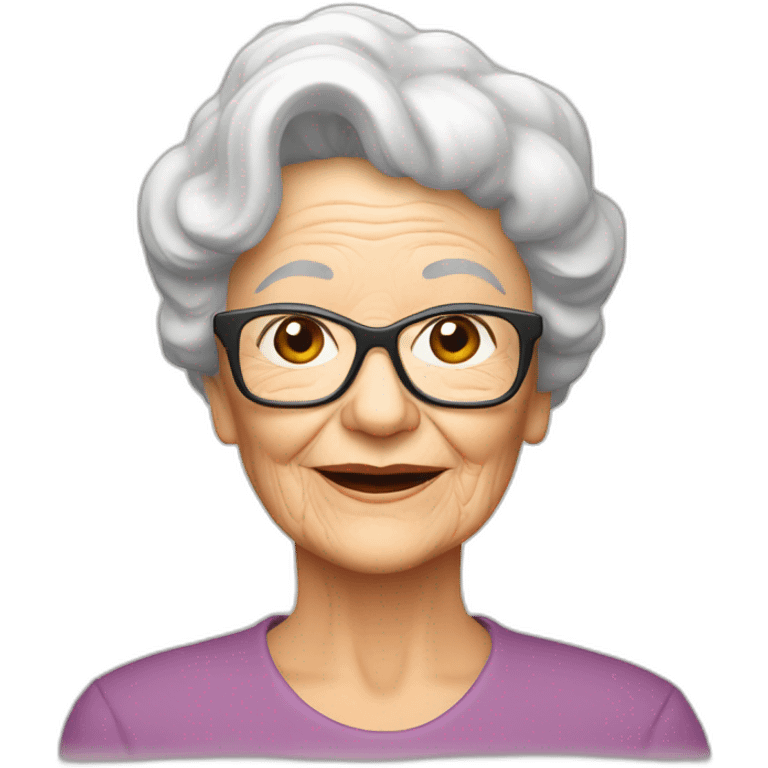 Une grand mère sur un tmax emoji