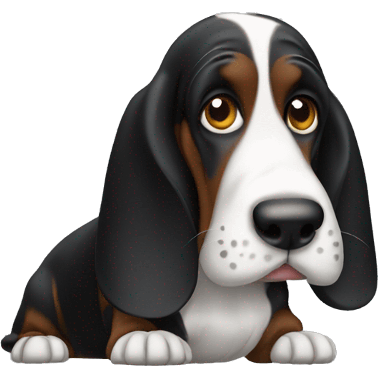 Black basset hound emoji