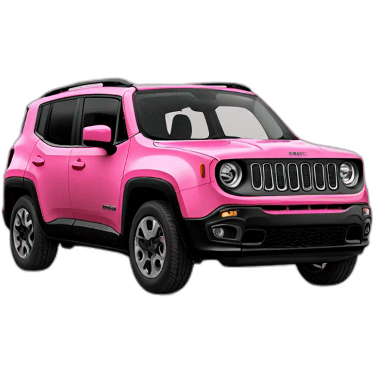 pink jeep renegade with a bow on top emoji