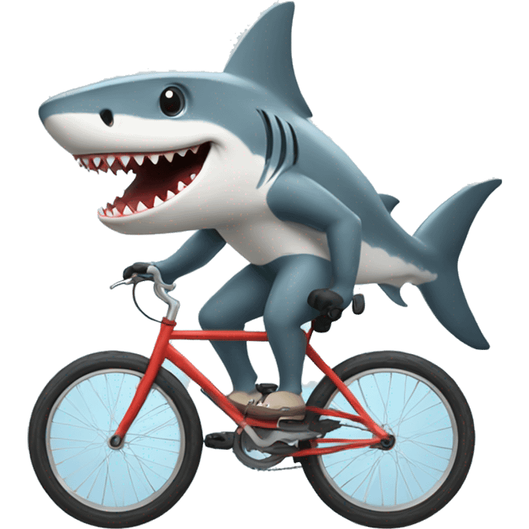 Shark riding bike emoji