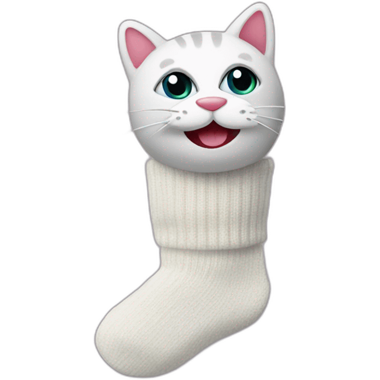 adorable cat sock puppet emoji