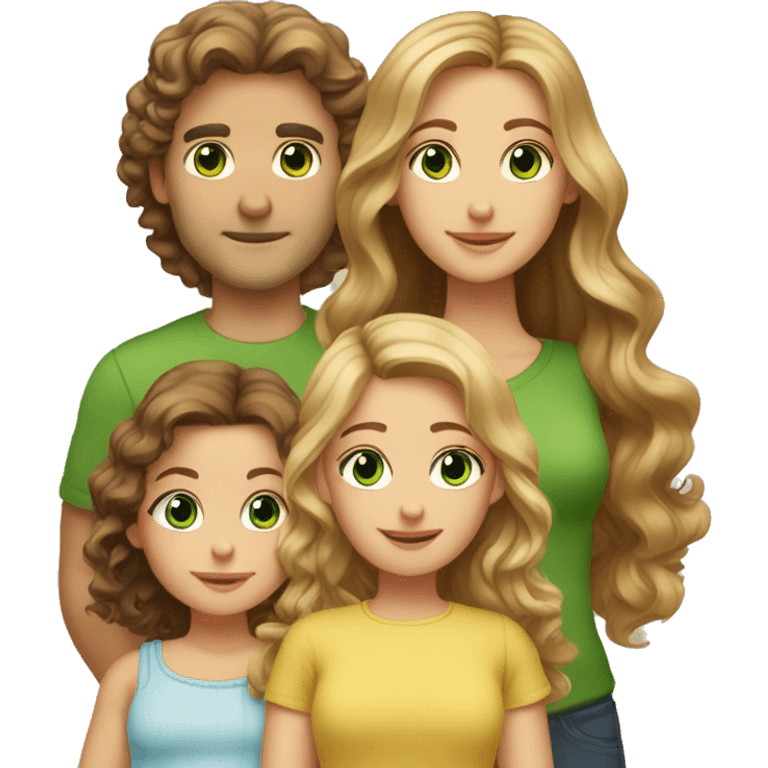 Family of 5:  Dad: Tall, brown hair/eyes, fair. Mom: Medium, blonde, green eyes, fair. Daughter 1: 3, long brown hair, brown eyes. Daughter 2: 2, curly blonde, blue eyes. Baby: 5 months, brown hair/eyes. emoji