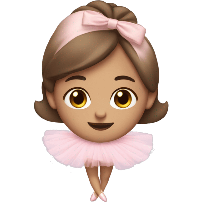 woman with brown hair with pointe and light pink tutu emoji