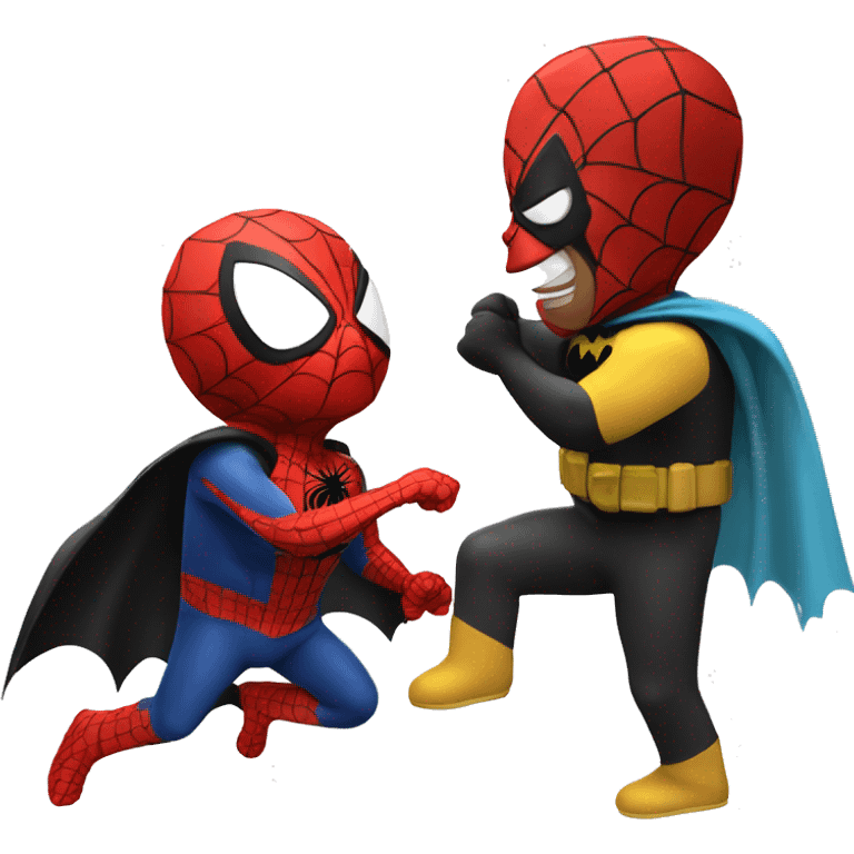 spiderman getting beat by batman emoji