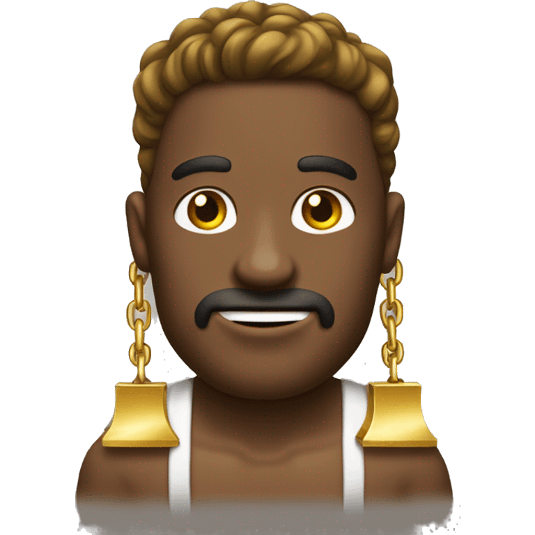 Un hombre con pasamontañas y una cadena de oro emoji