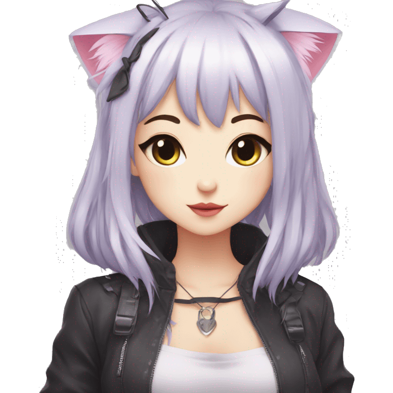 Edgy Kawaii Cute Cool Beautiful Elegant Pretty Anime Catgirl emoji