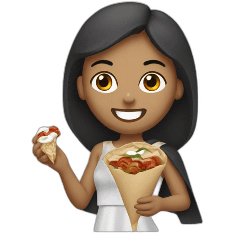 greek vampiress eating a souvlaki wrap emoji