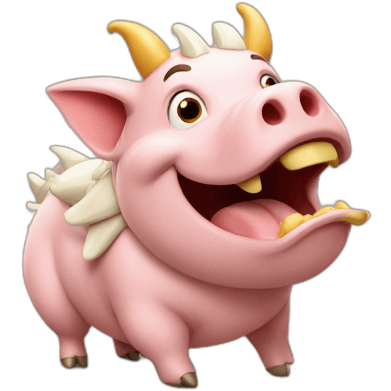 Cochon sur un dragon emoji