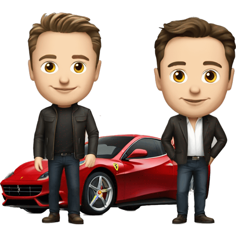 elon musk with a ferrari emoji