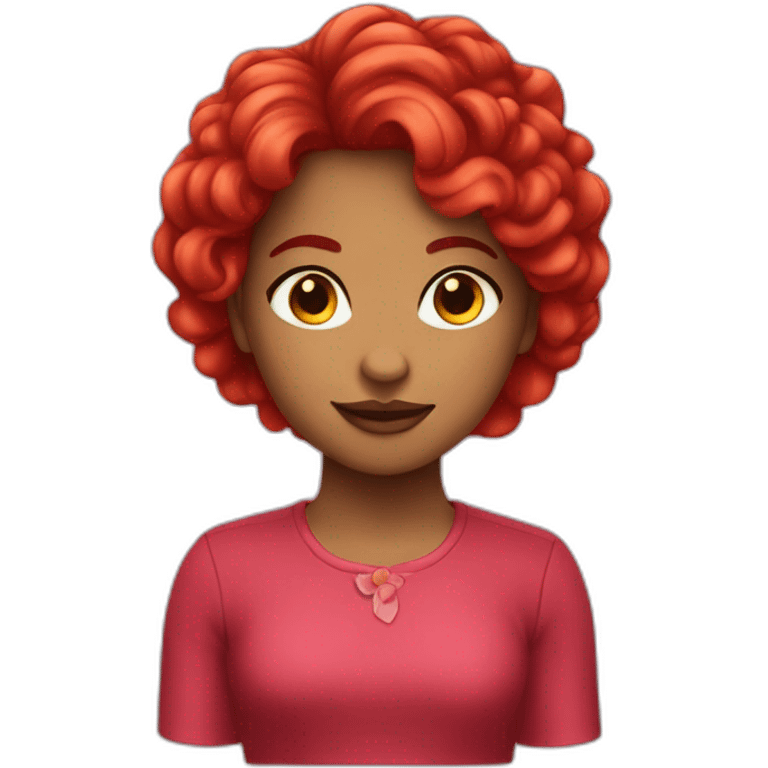 Fille cheveux rouge emoji