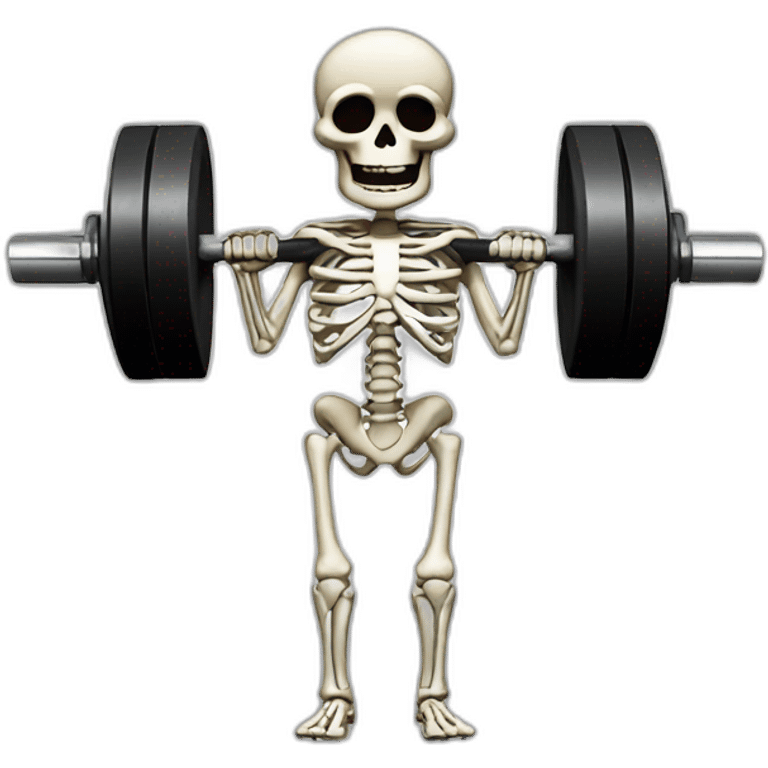 Weightlifting skeleton emoji