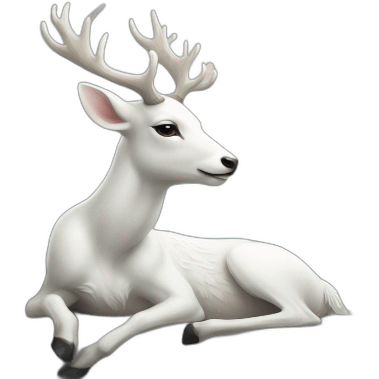 White deer dreaming on the sea emoji