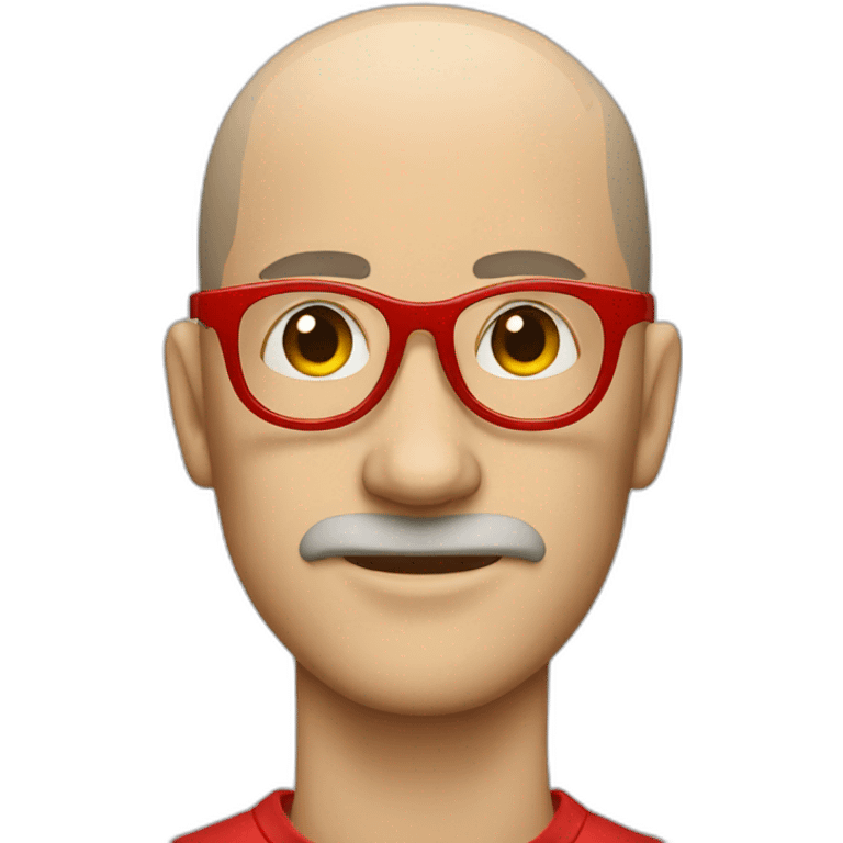 skinhead man wearing red eyeglass emoji