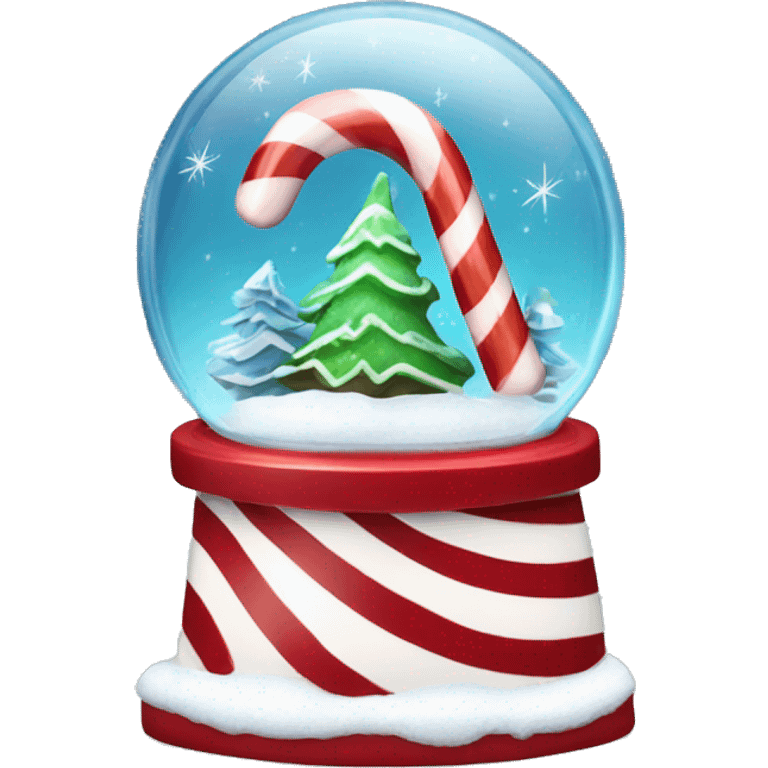 Candy cane snow globe  emoji