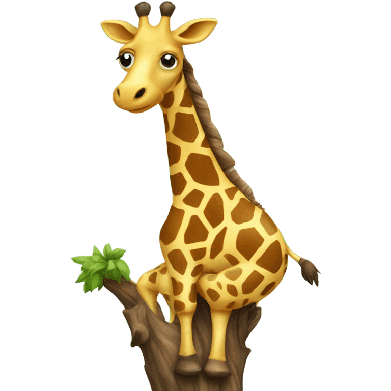 Giraffe on a tree emoji