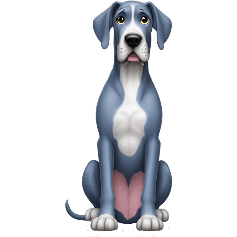 completley blue great dane full body HAPPY emoji