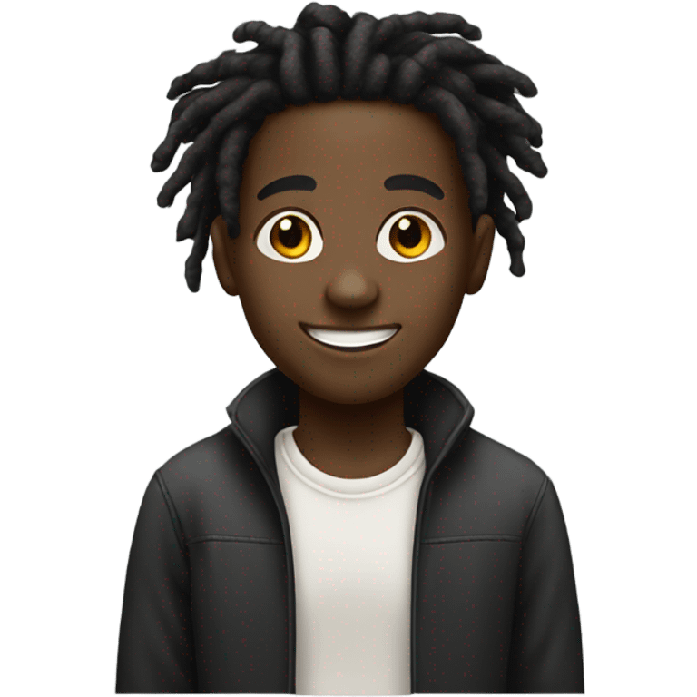 black boy with dreadlocks smiling emoji