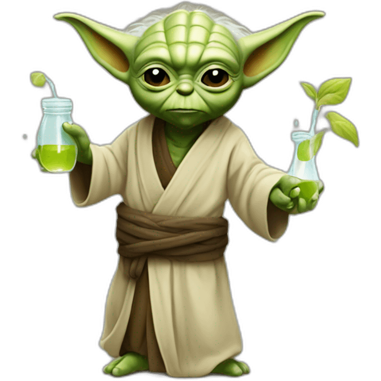 Yoda buvant un sirop emoji