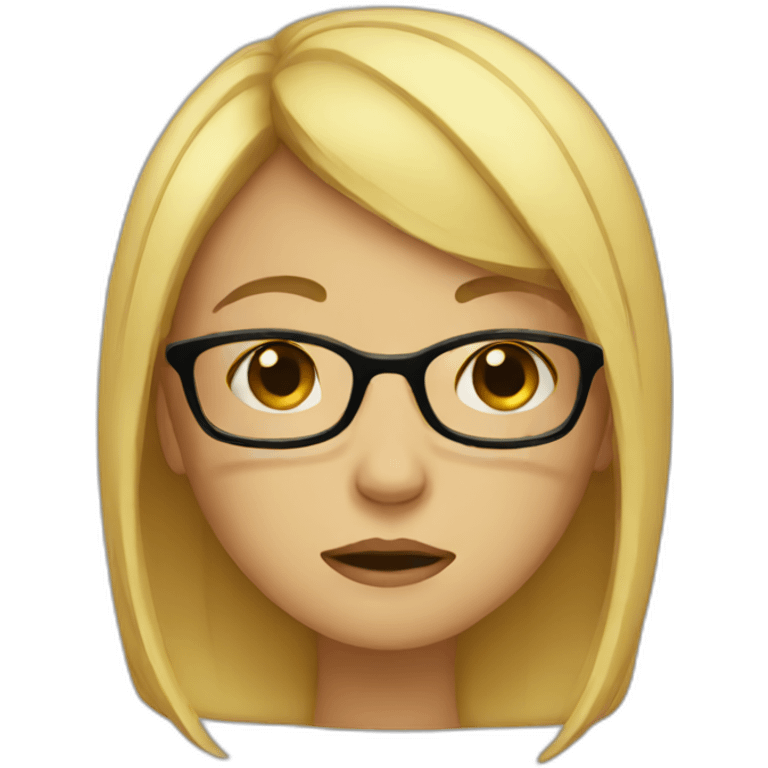 Crying girl with glasses emoji