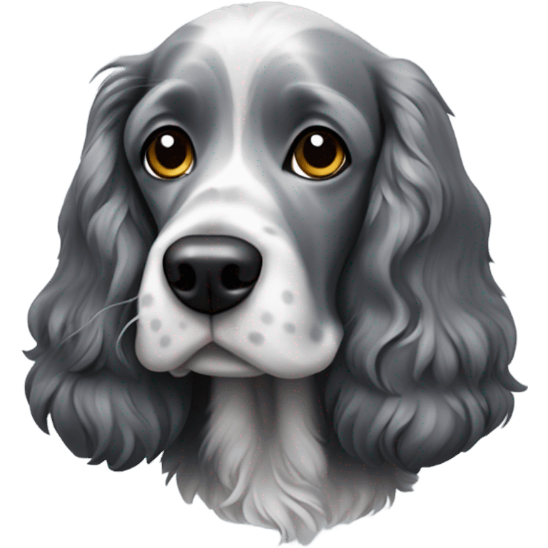 Grey and black working cocker spaniel  emoji