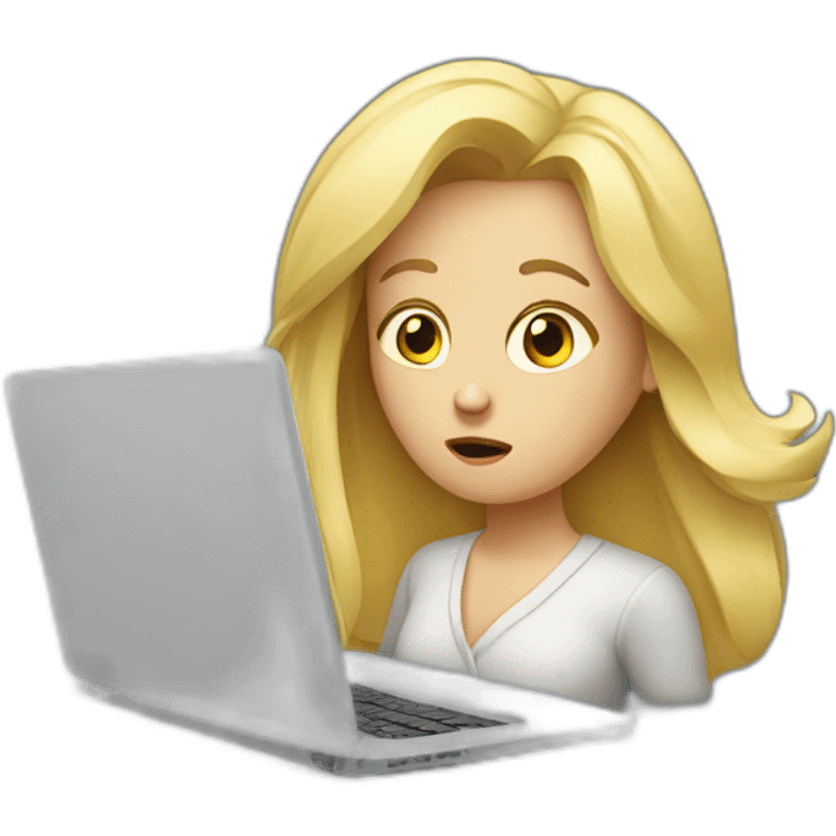 blond Confused laptop woman emoji