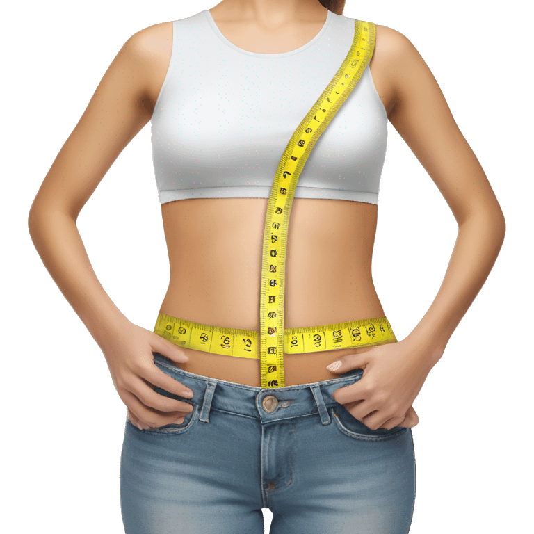 measurement tape around woman's waist emoji