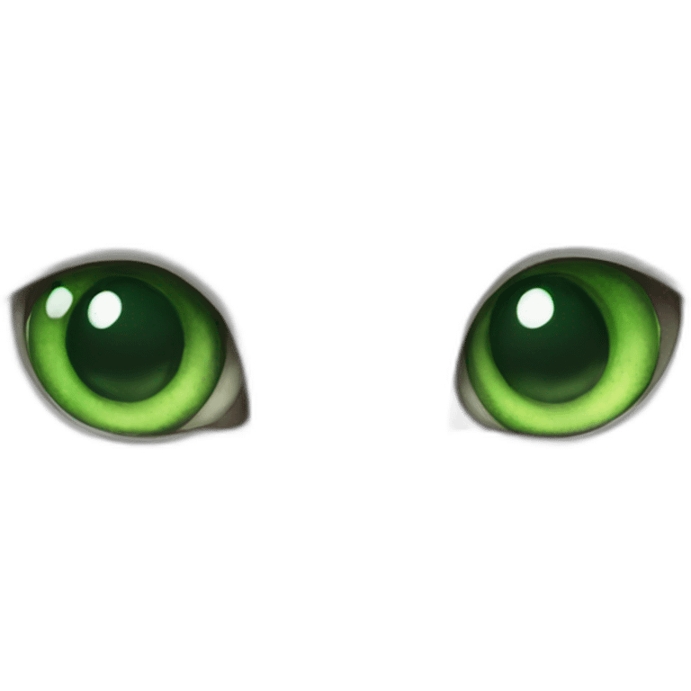 white cat green eye emoji