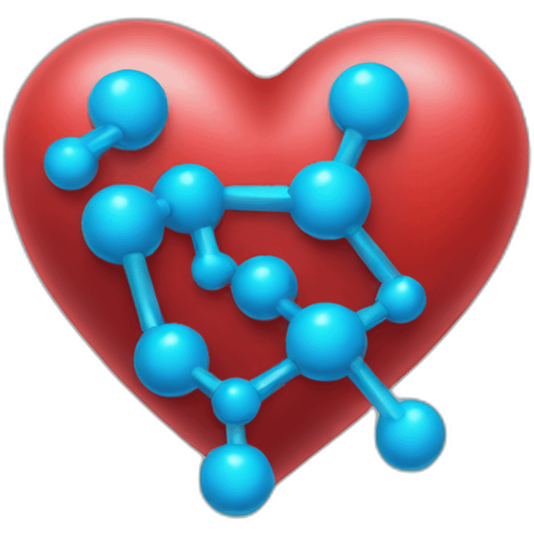 Molecule trapped in a heart organ emoji