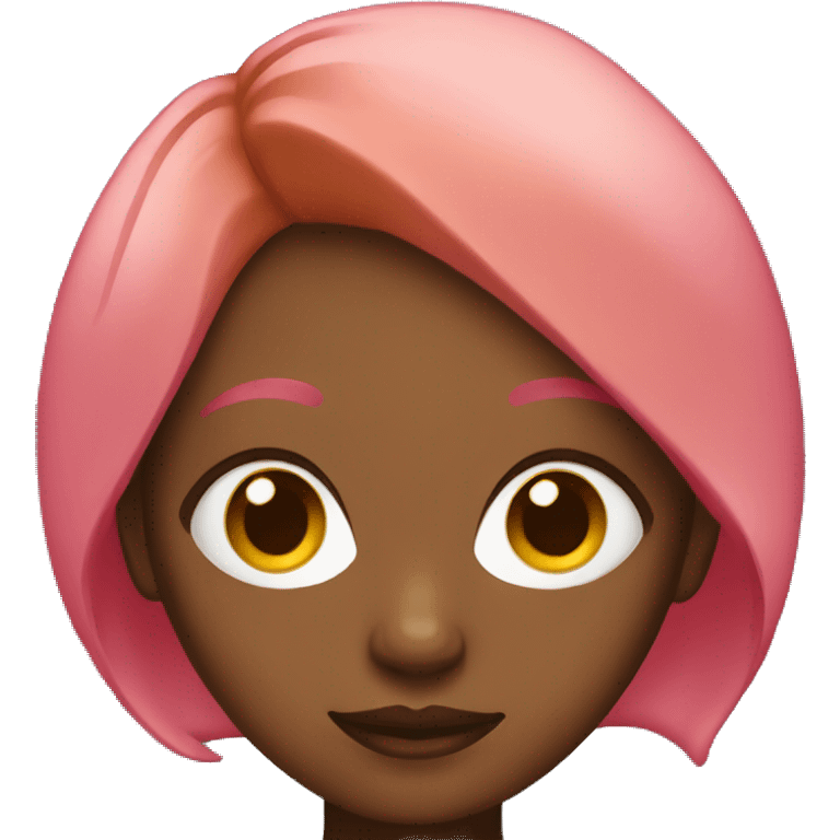 black girl with ginger hair with two pink streaks  emoji