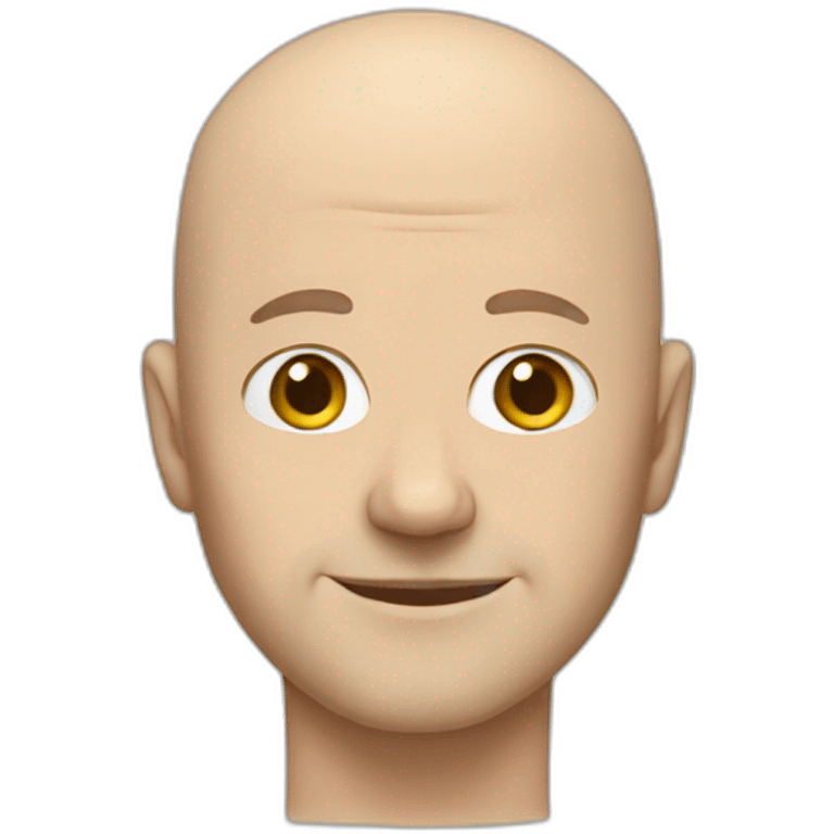 a bald white man with his face painted emoji