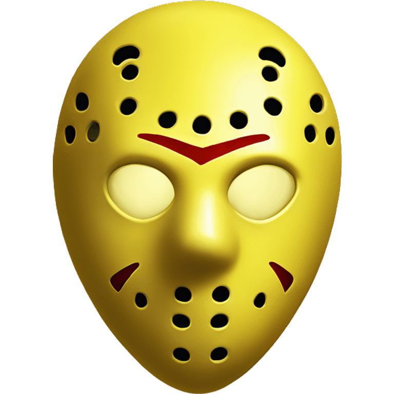 Yellow heart with yellow Jason voorhees mask  emoji