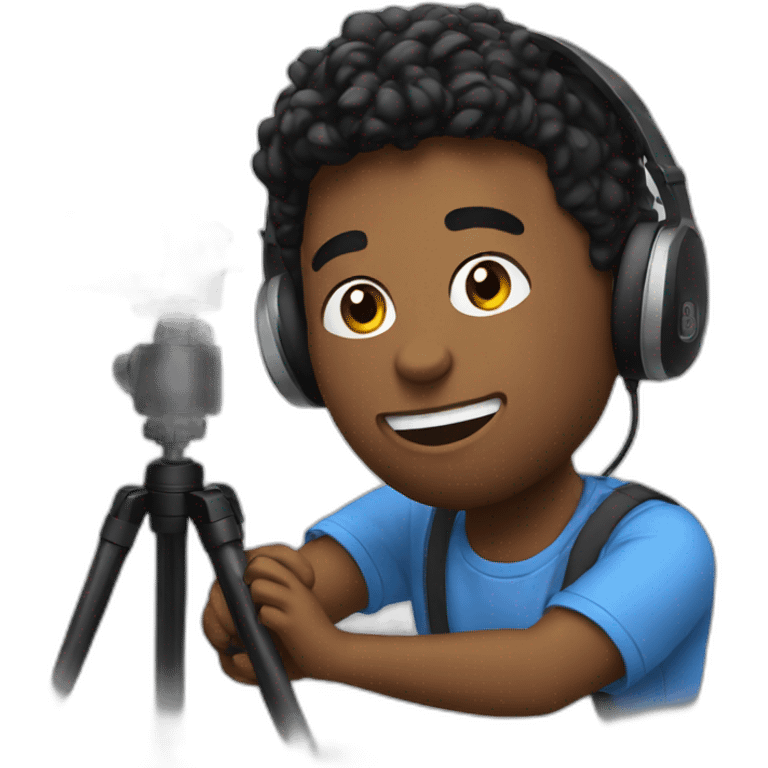 youtuber recording video emoji