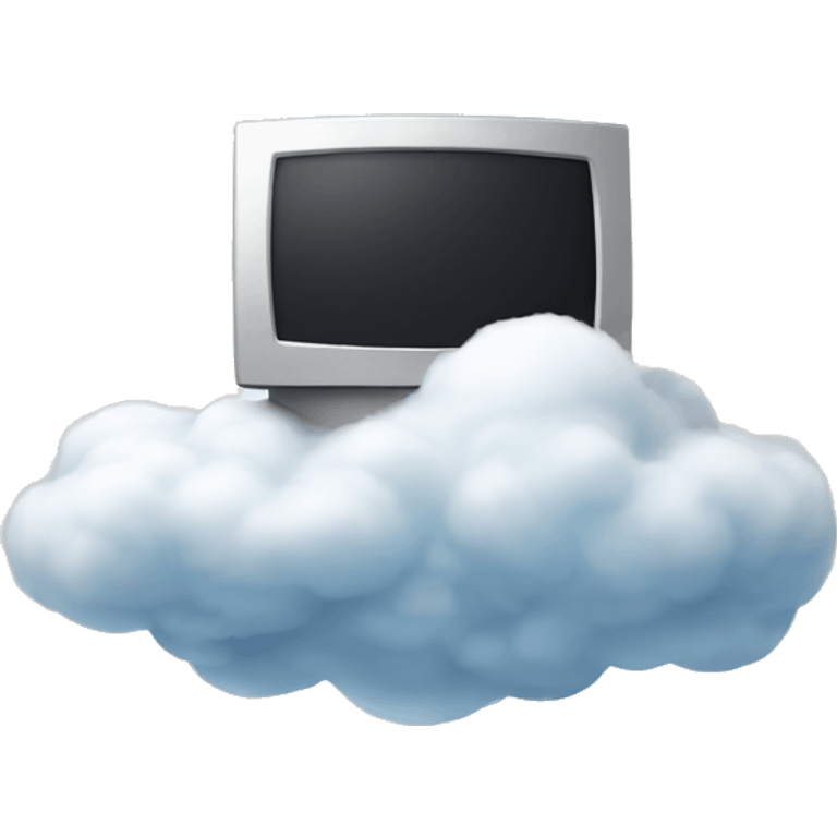 monitor on top of a cloud emoji