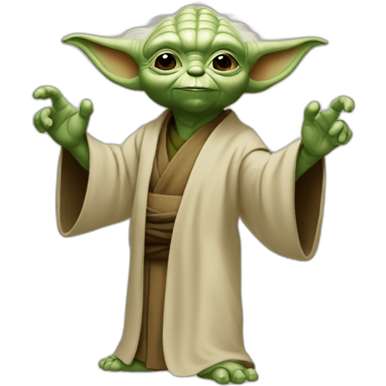 Yoda who makes a thumb in the air emoji