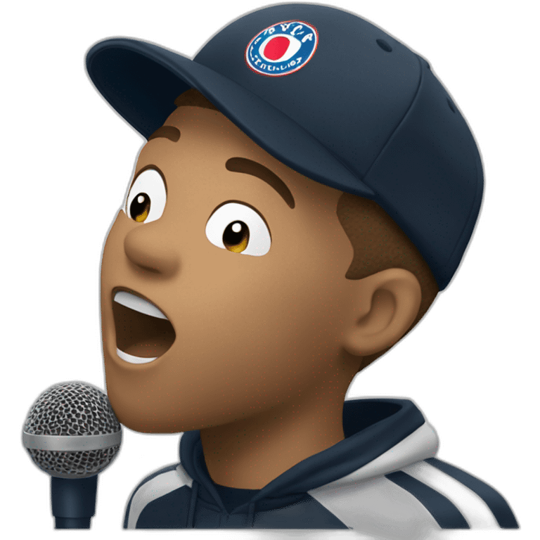 kylian mbappé singing a song into a microphone emoji