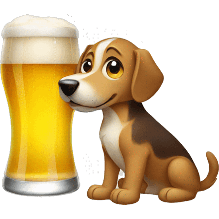 Perro tomando cerveza emoji