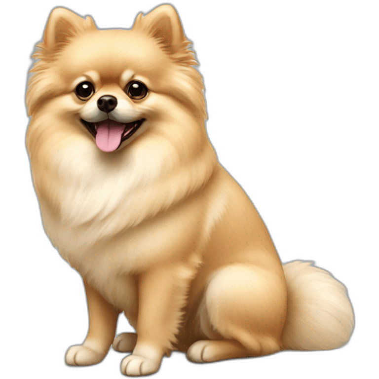 Cream pomeranian sit emoji