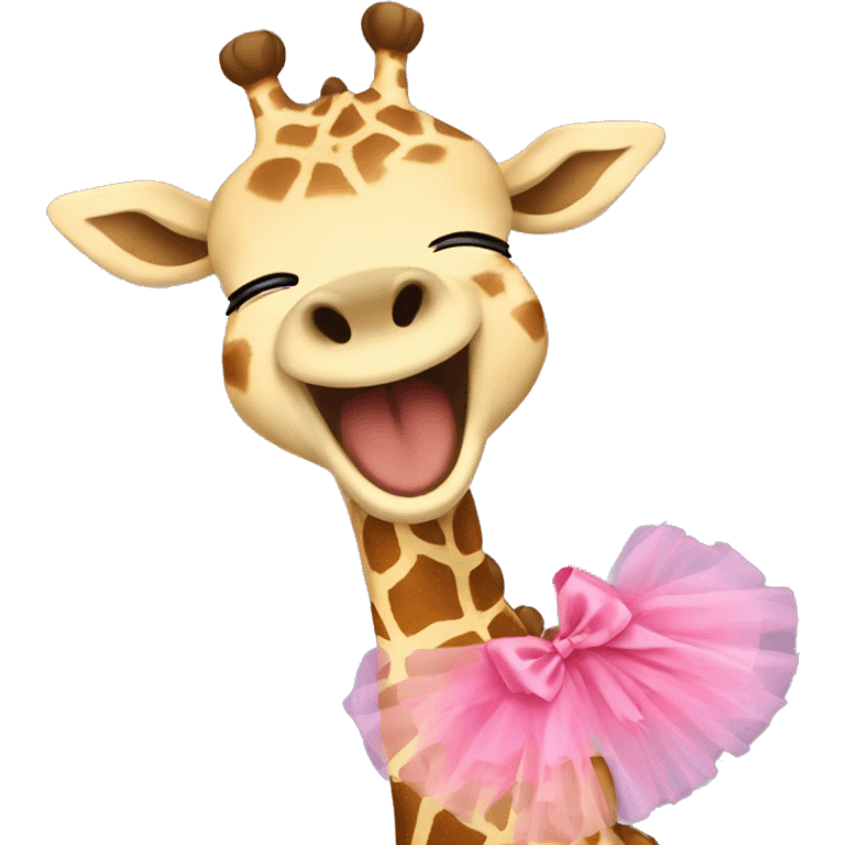 Laughing Giraffe with a tutu emoji