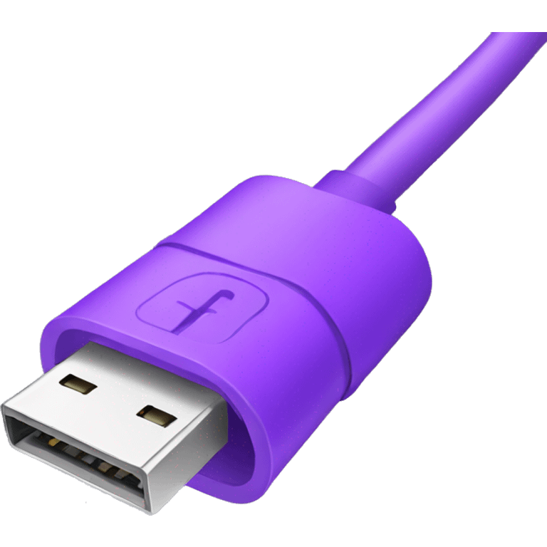 Purple rolled up usb cable emoji