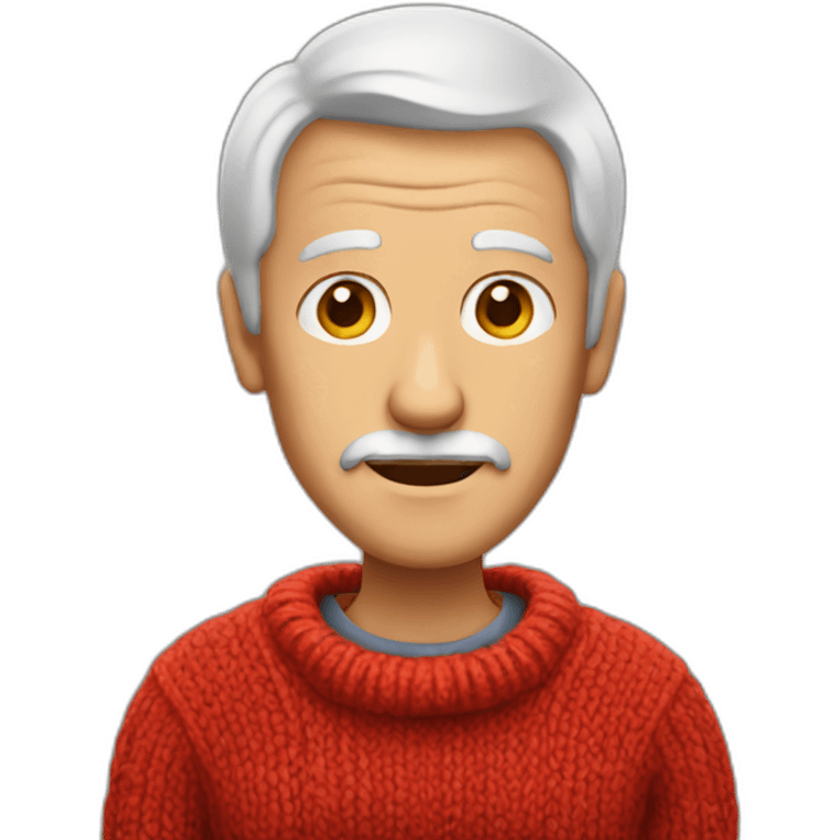 Old man in red sweater emoji