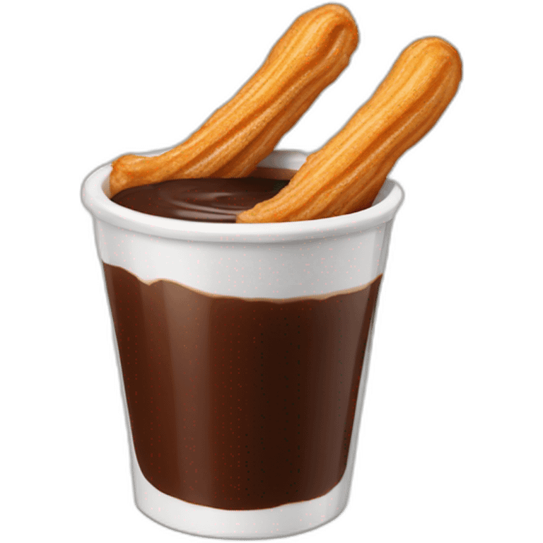 Churros and a cup of chocolate dipping sause emoji