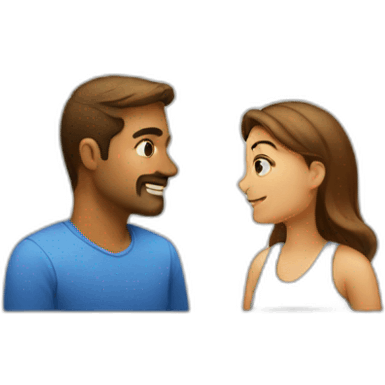 a man talk with a women emoji