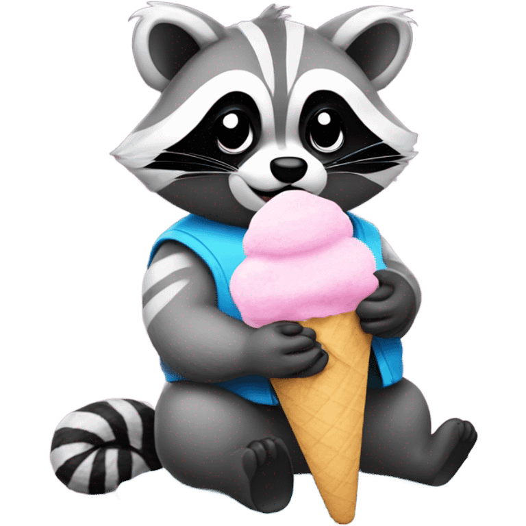 Racoon eating cotton candy  emoji