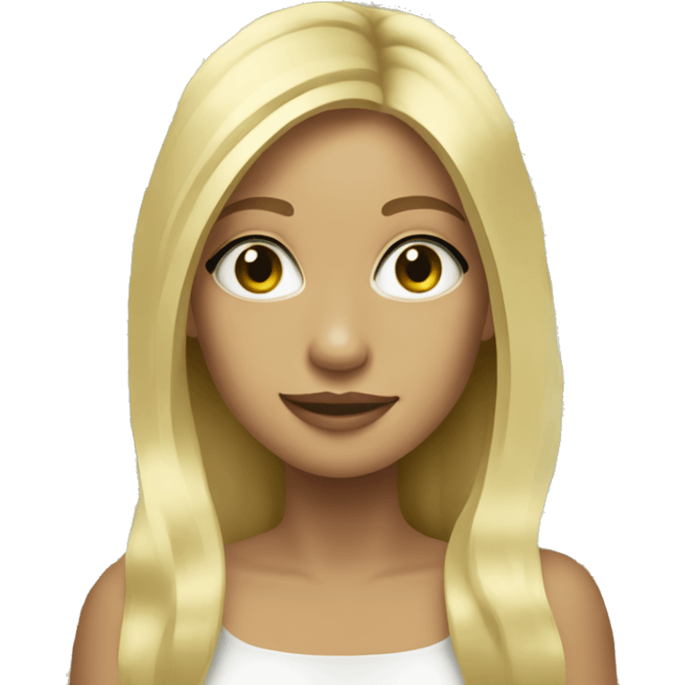 blonde girl with long hair and money pieces emoji