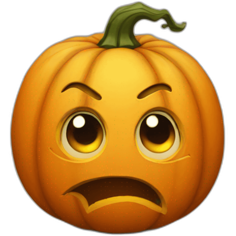 Pumpkin side eye emoji