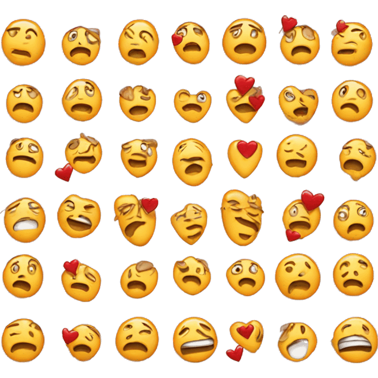 Emoji llorando con corazones  emoji