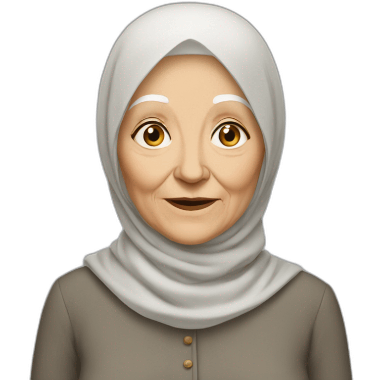 very old white woman hijab emoji