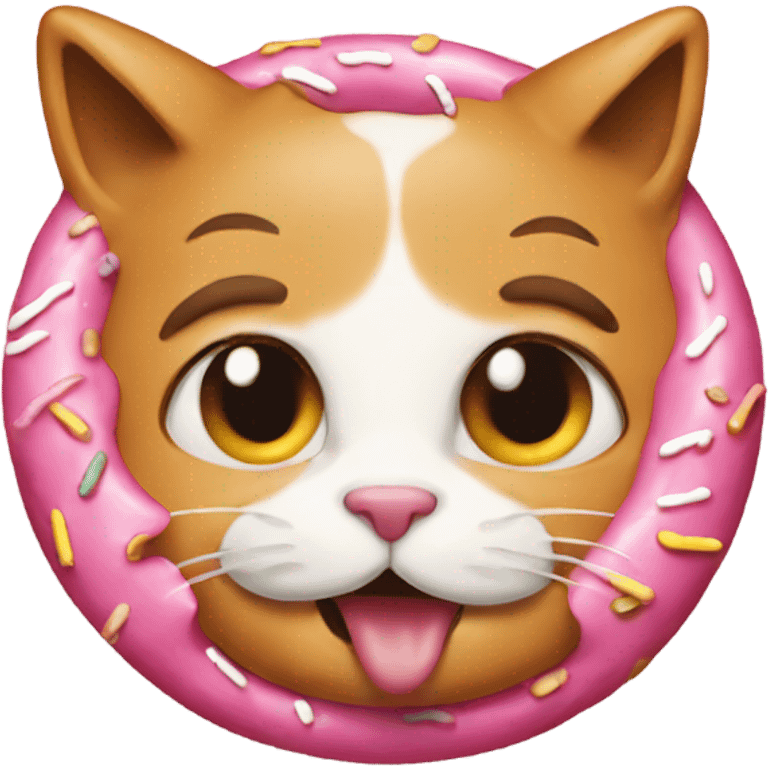 Cat eating donut emoji